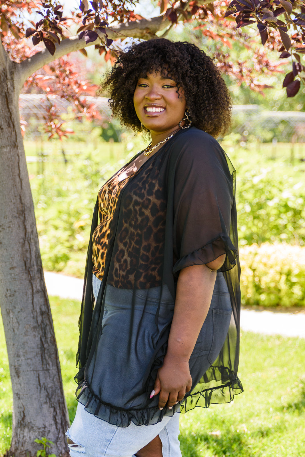 Black Ruffle Kimono