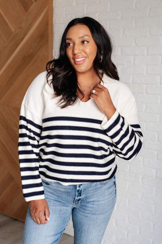 Split Striped Sweater