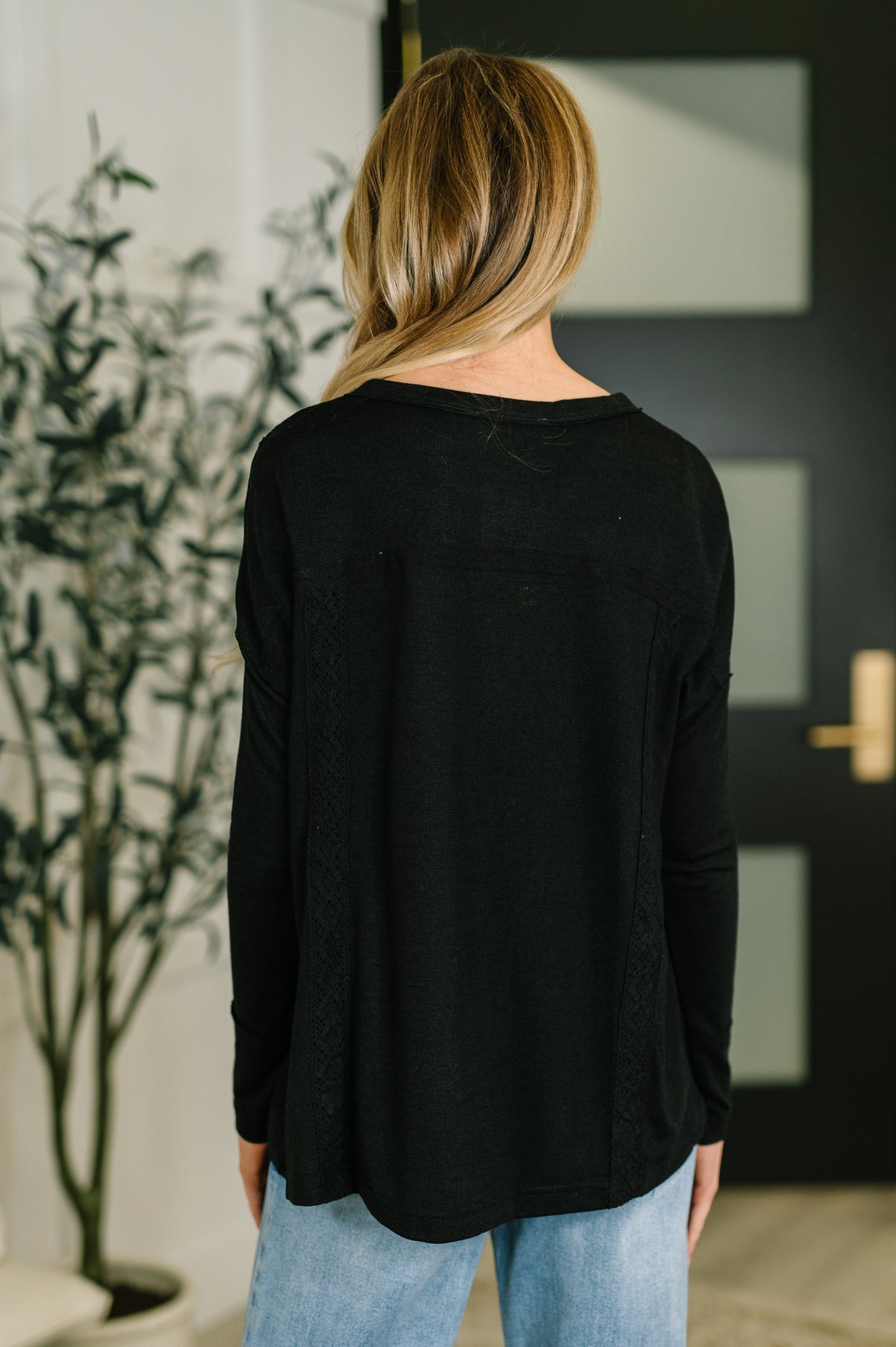 Henley with Lace Trim