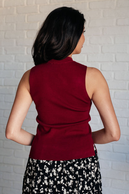 Cranberry Mock Neck Tank