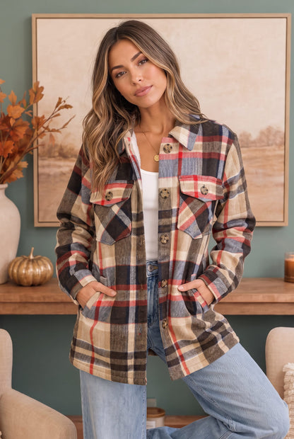 Woods Flannel Shacket in Coffee