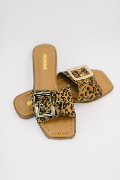 Leopard Slide Sandals