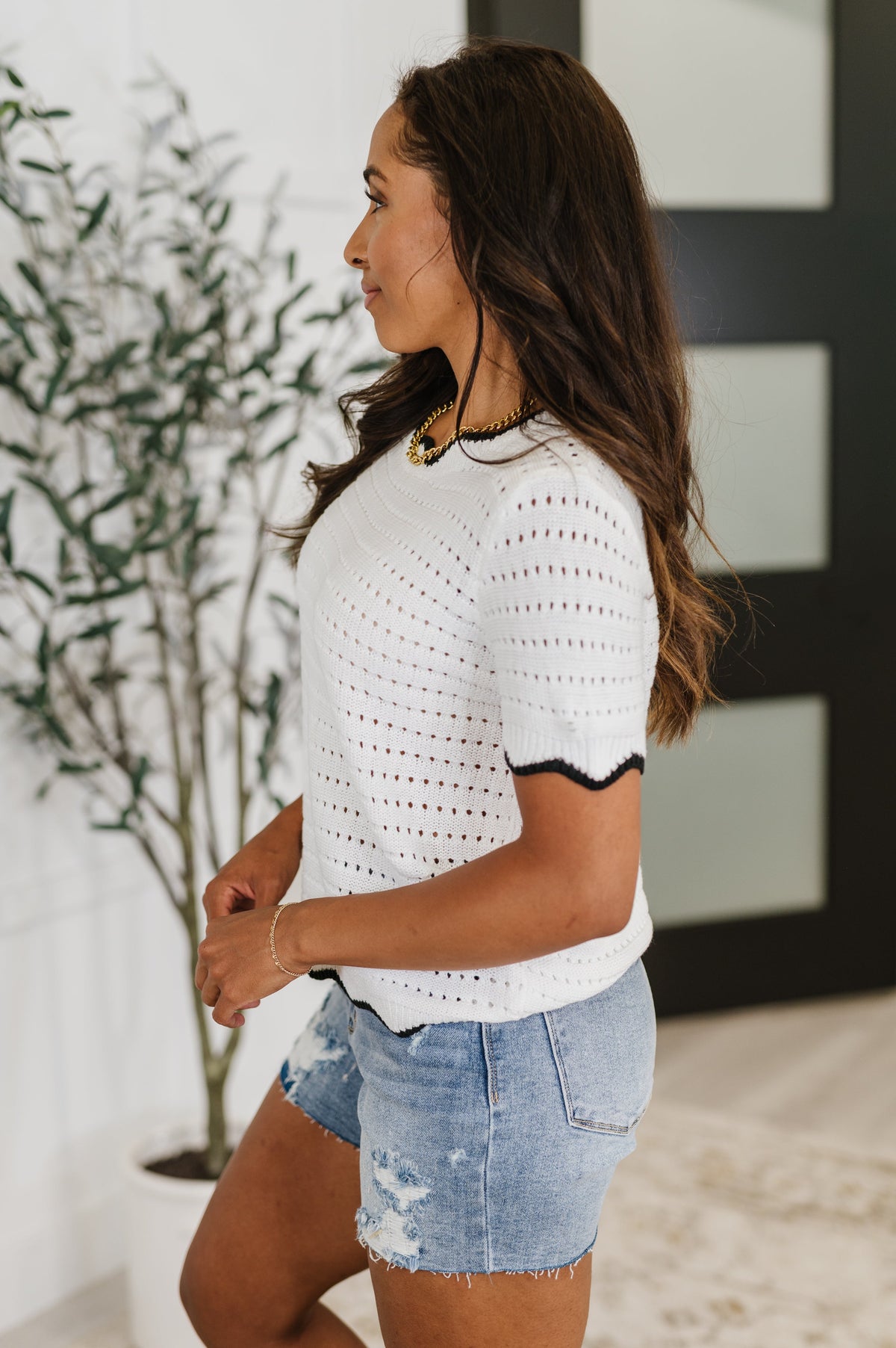Nikki Eyelet Knit Top