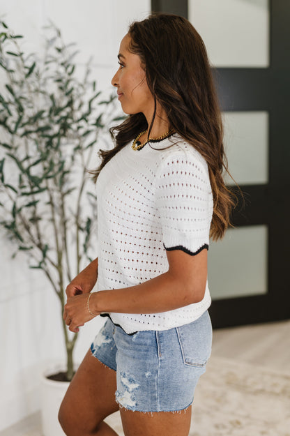 Nikki Eyelet Knit Top