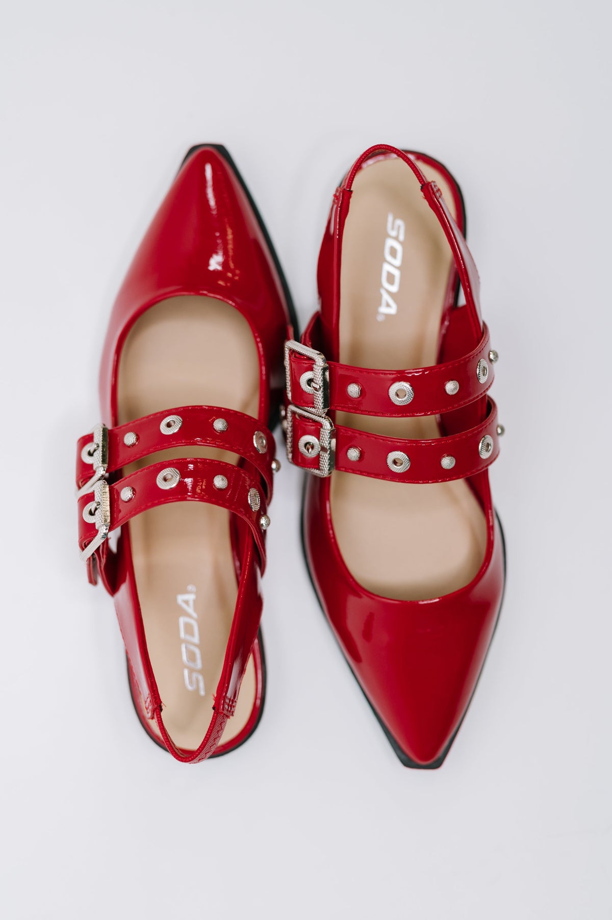 Pop of Color Pointy Toe Slip On in Red