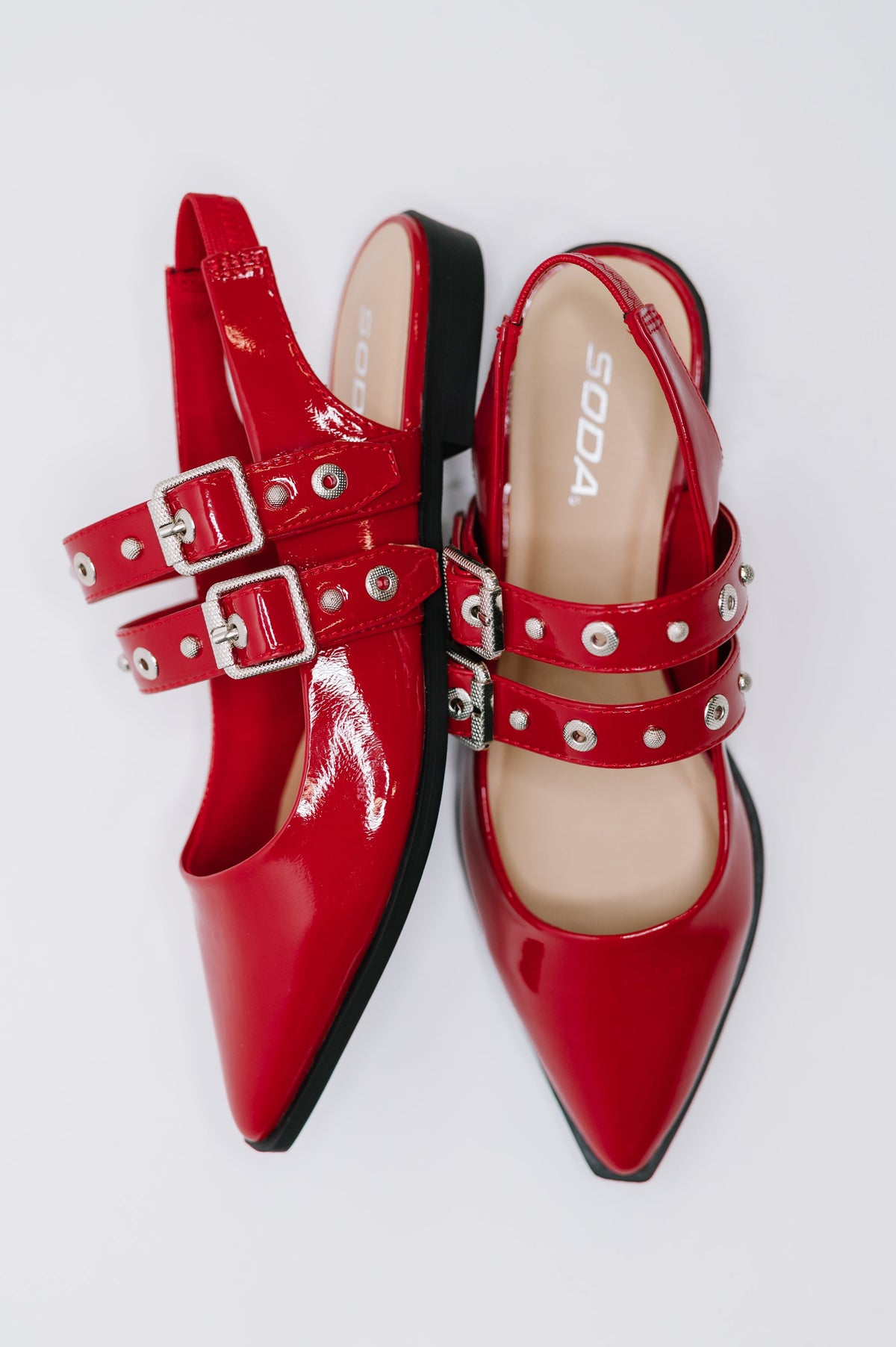 Pop of Color Pointy Toe Slip On in Red
