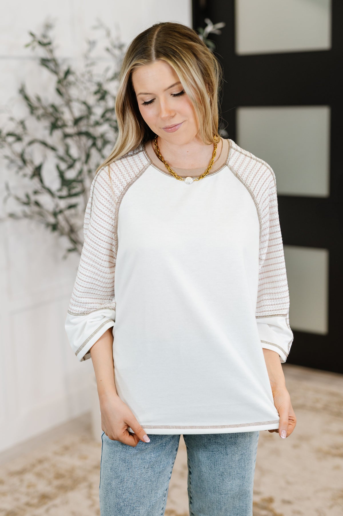 Ginnie Striped Sleeve Top