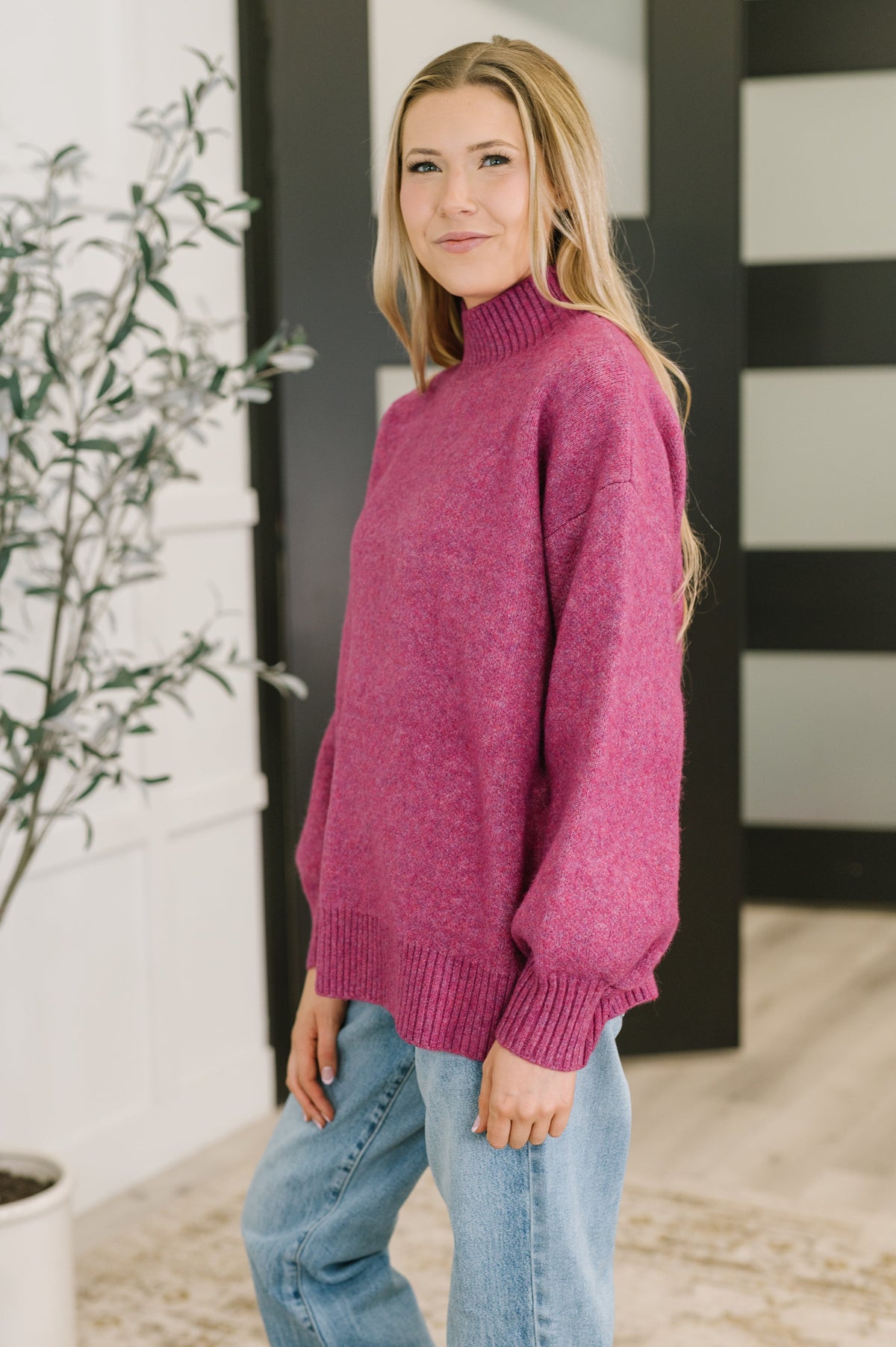 Light Plum High Neck Pullover