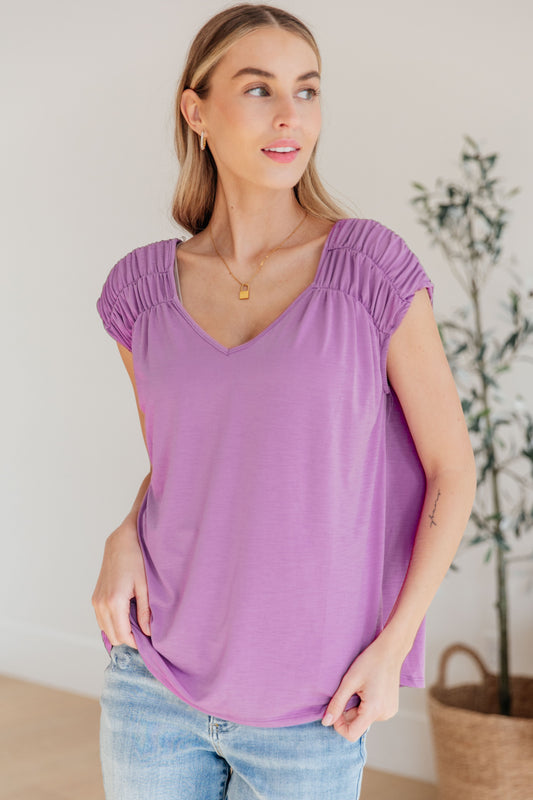 Lavender Cap Sleeve Top