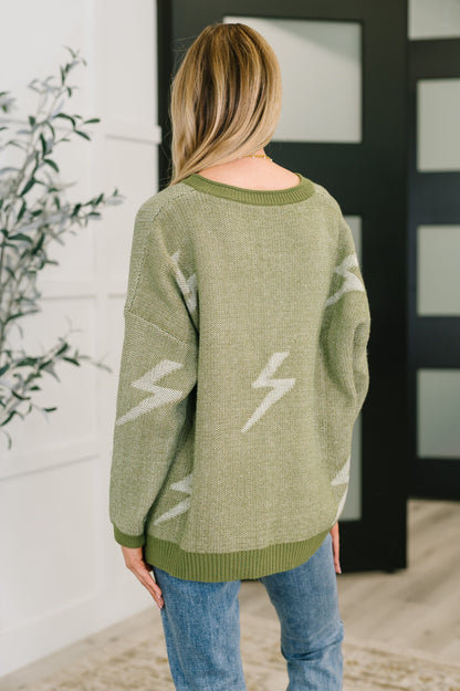 Olive Lightning Sweater