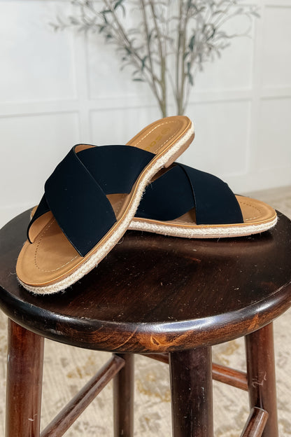 Shore Slip on Sandals in Prism Black