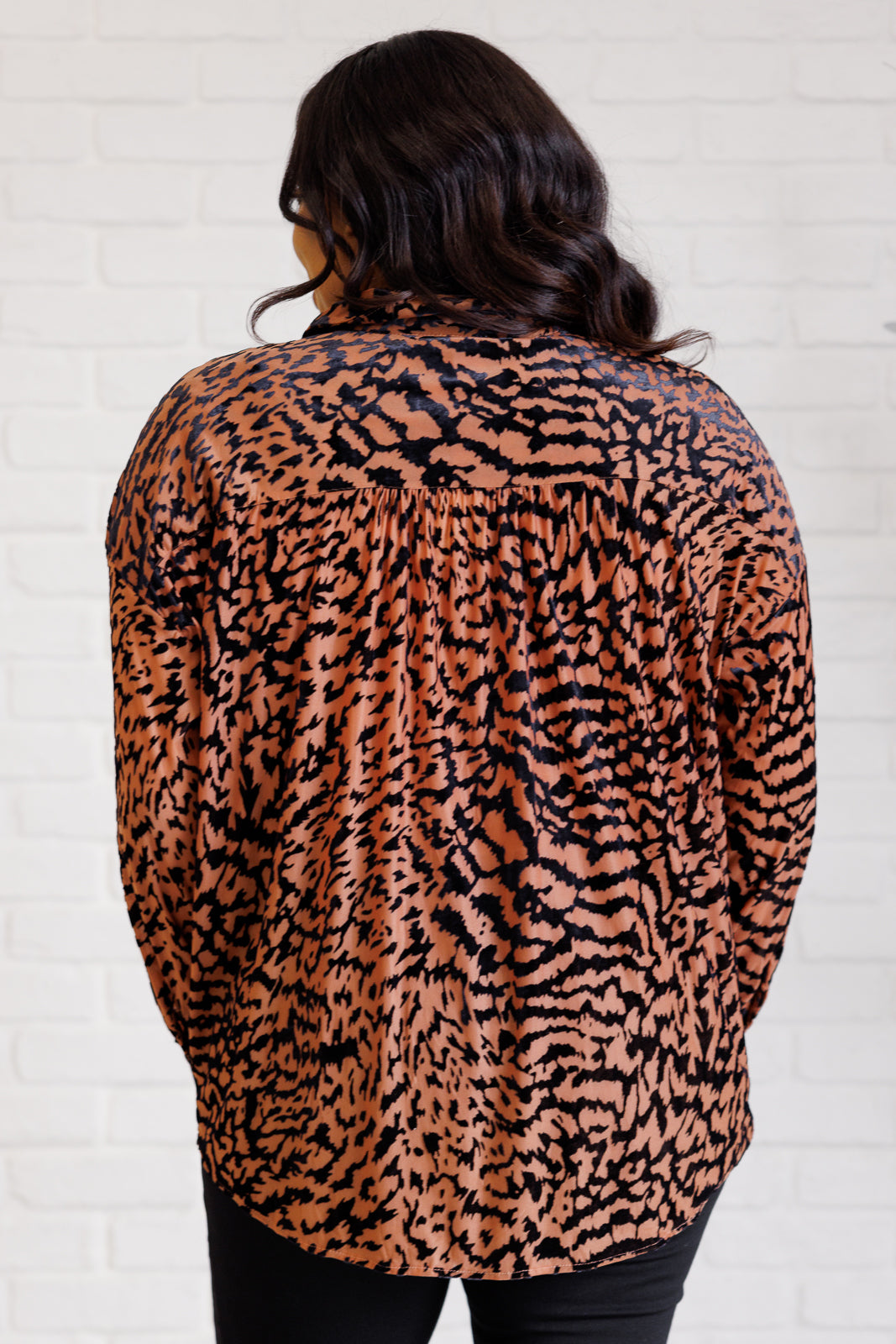 Burnout Velvet Leopard Blouse