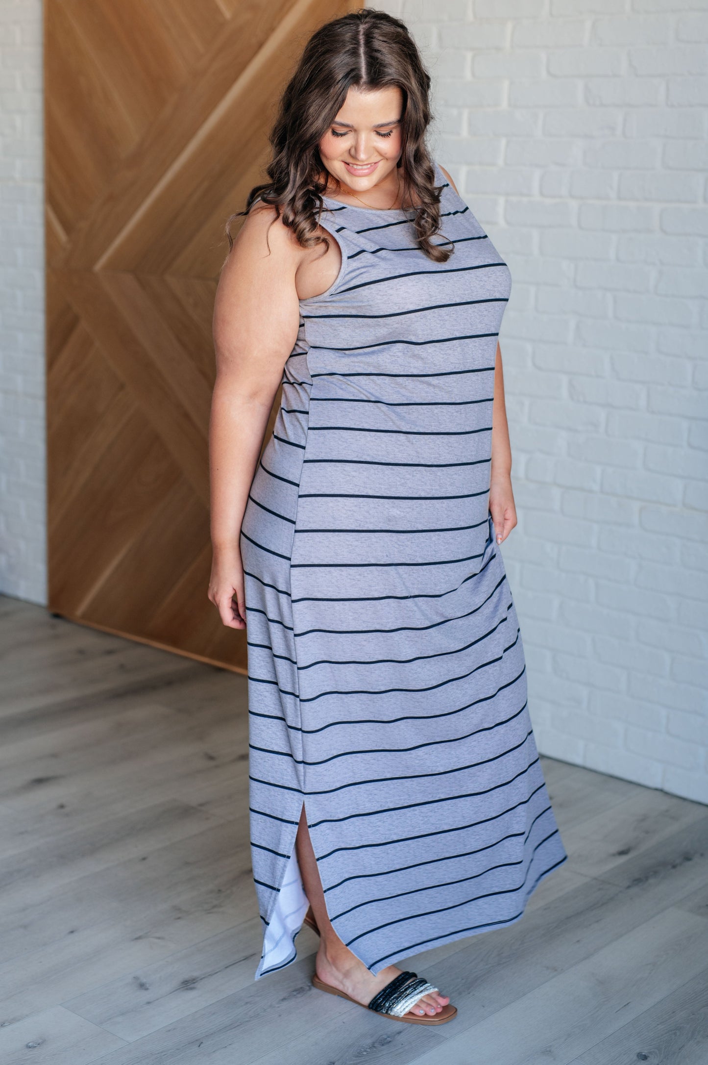 Striped Grey Maxi