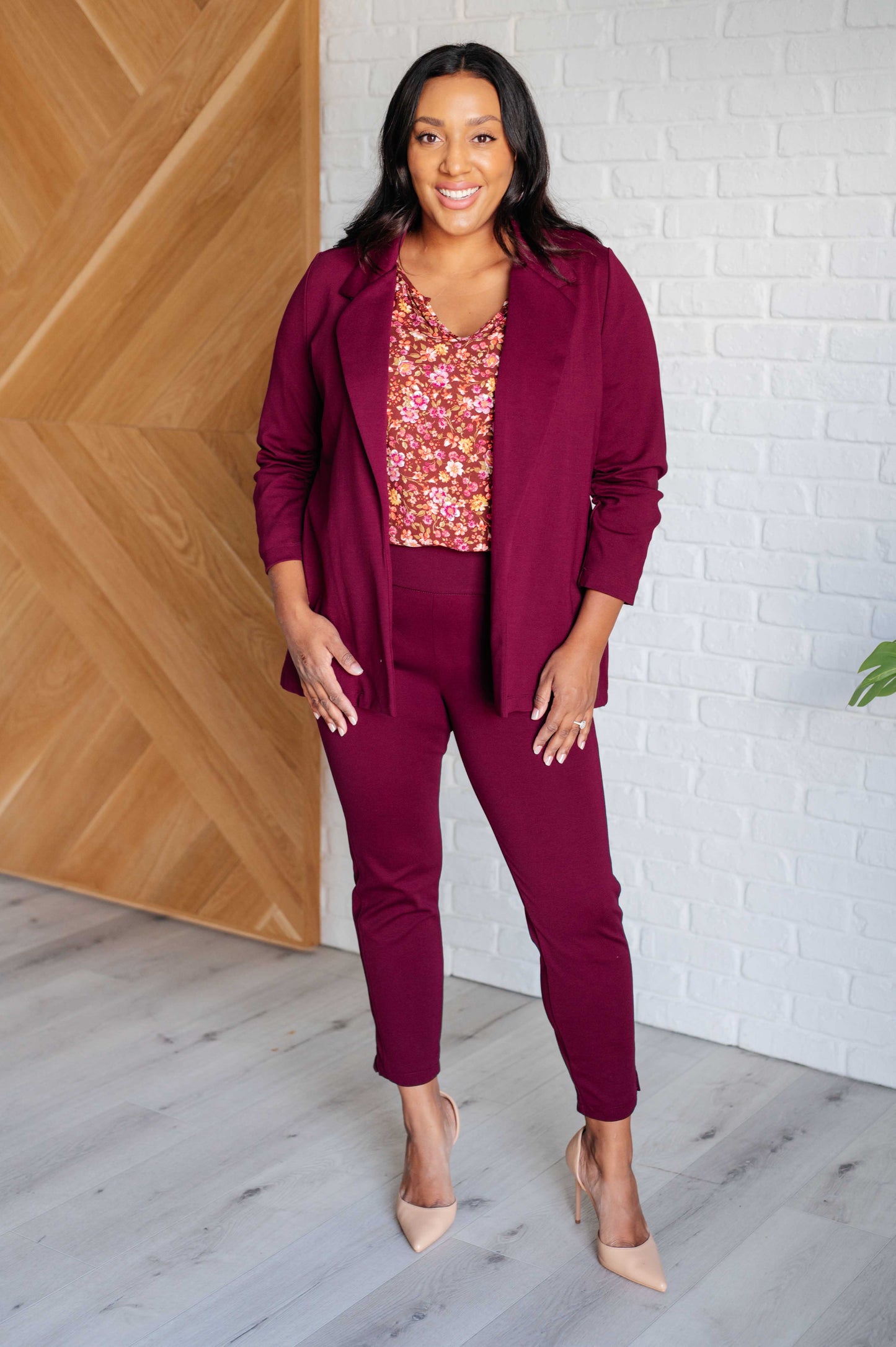 Fall Florals Blouse in Rust