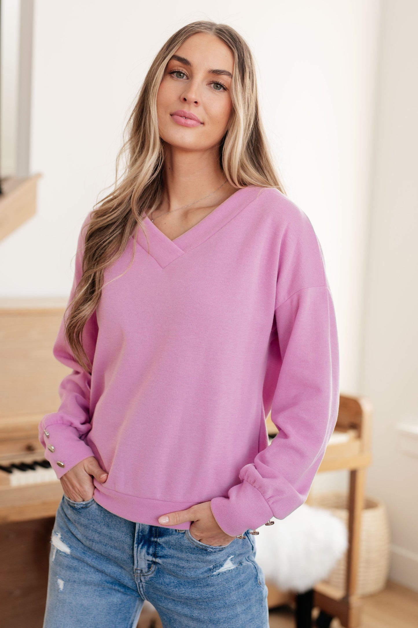 Lavender V-Neck