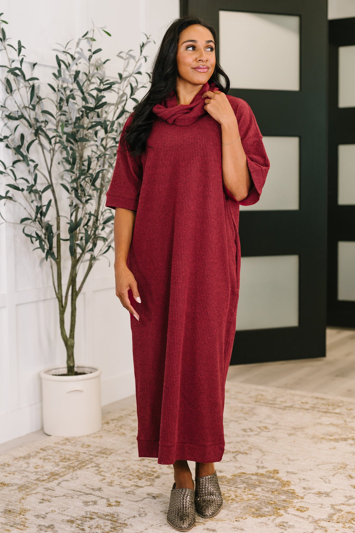 Travel Dress in Wine