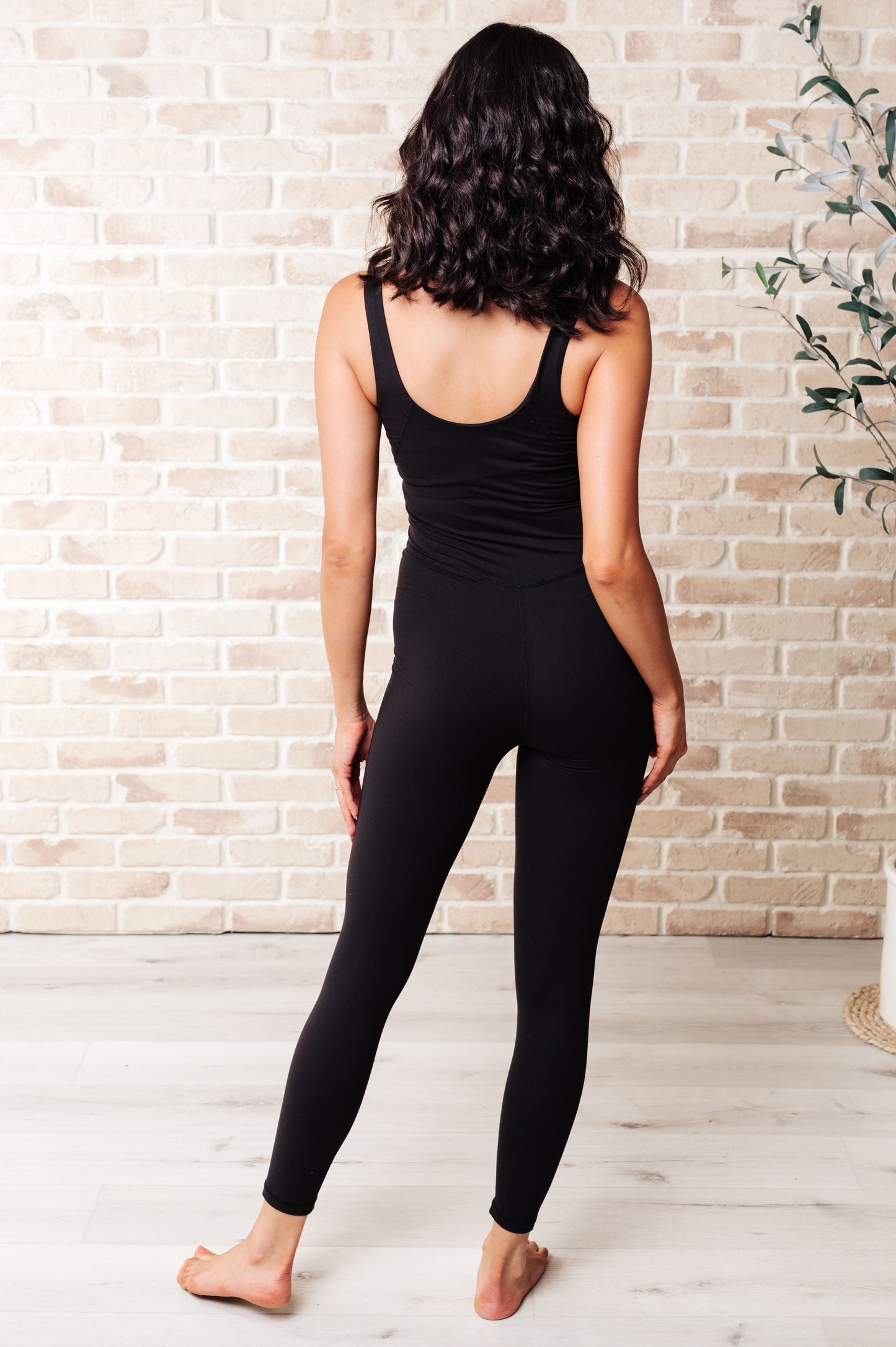 Full Length Active Bodysuit in Black