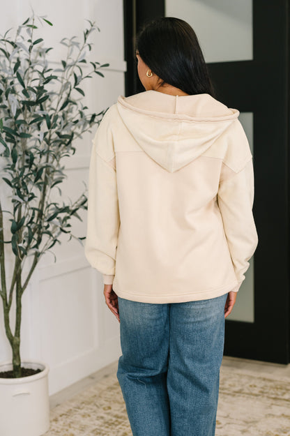 White Fleece Hooded Jacket