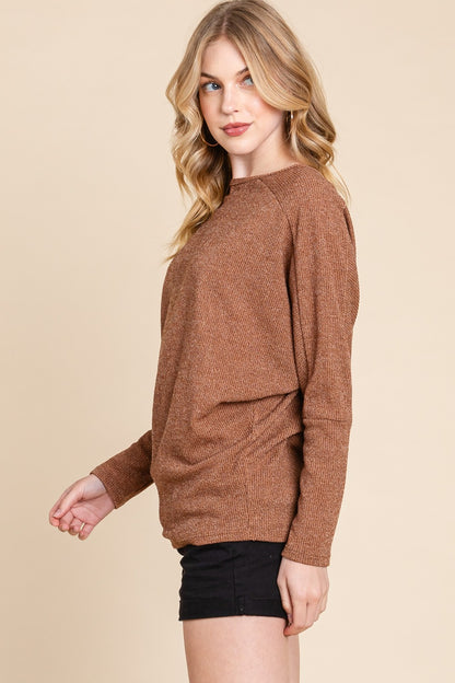 Camel Dolman Sleeve Top