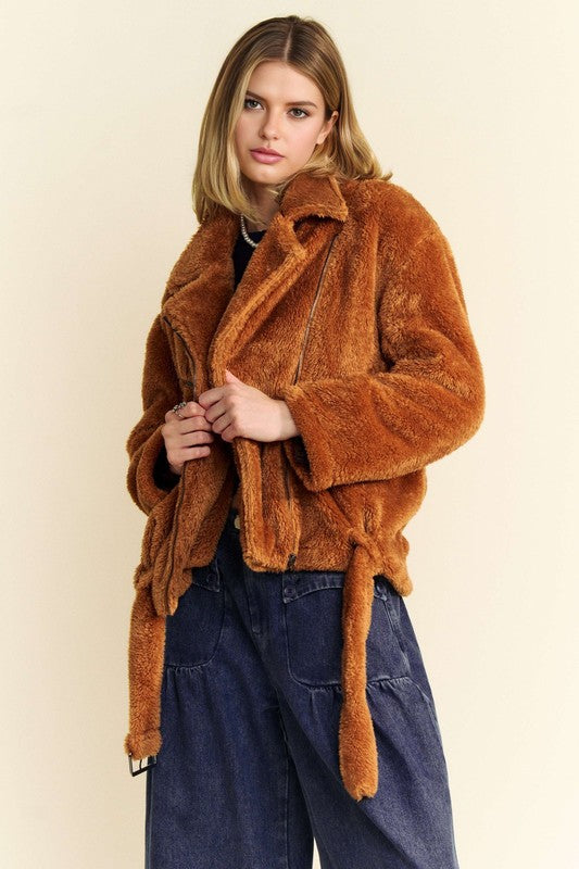 Devlin Fuzzy Jacket in Rust