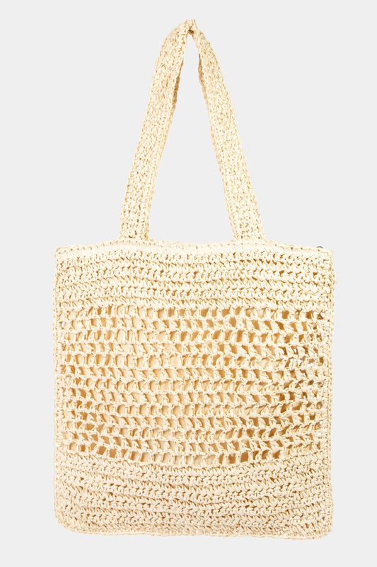 Straw Crochet Tote Bag
