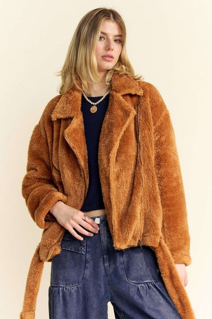 Devlin Fuzzy Jacket in Rust