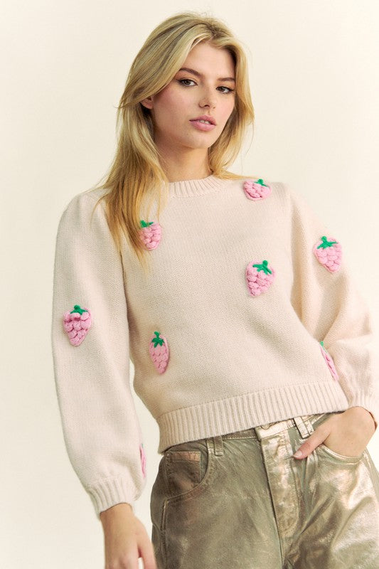 Pink Strawberry Sweater