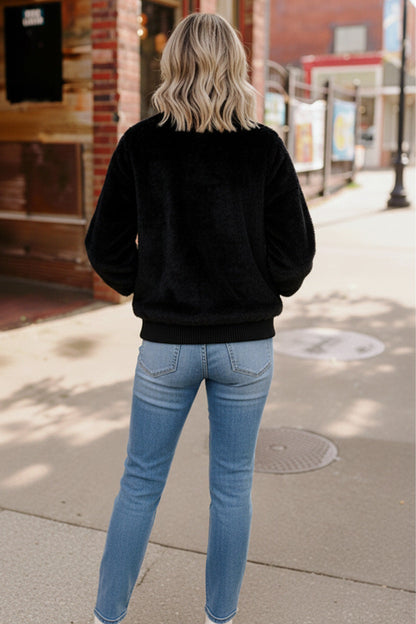 Black Faux Fur Coat