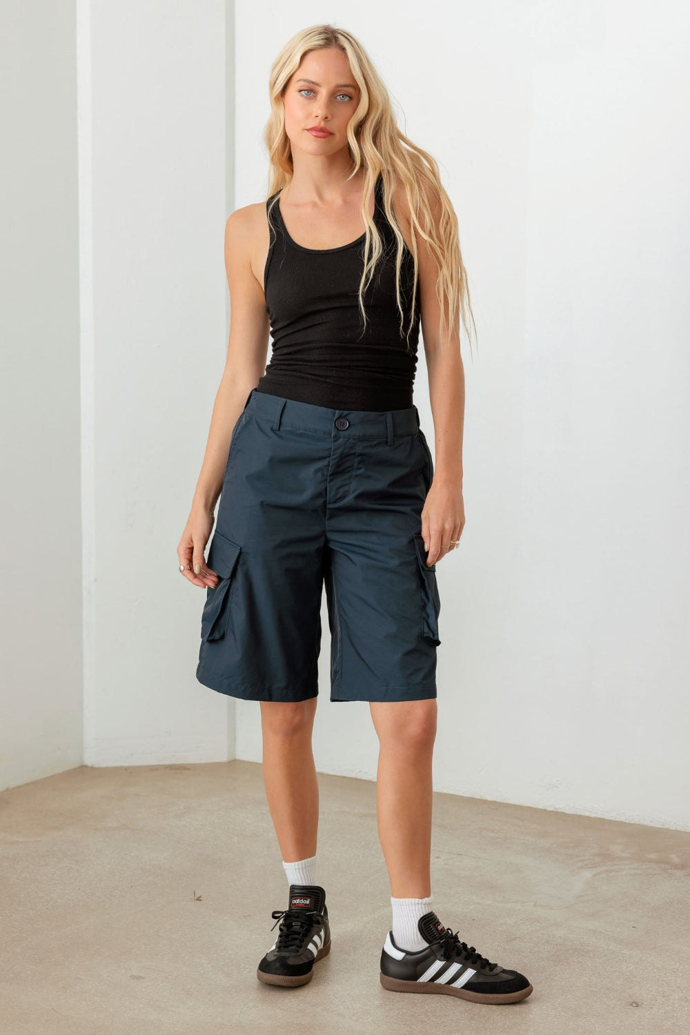 Navy Cargo Bermuda Shorts