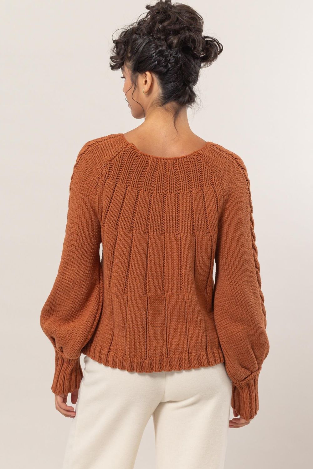 Rust Cable Sweater