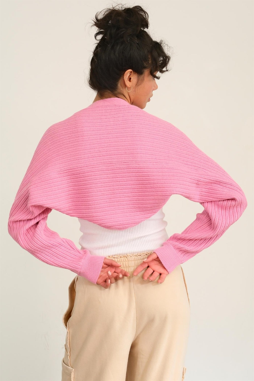 Bolero Cardigan in Rose Pink