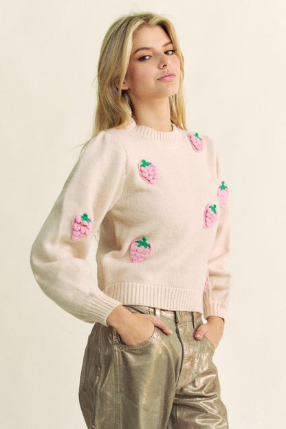 Pink Strawberry Sweater