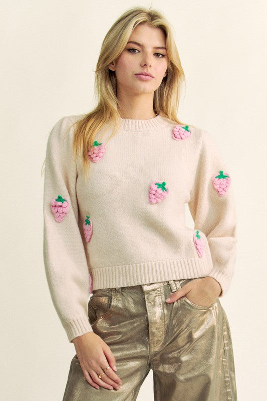 Pink Strawberry Sweater