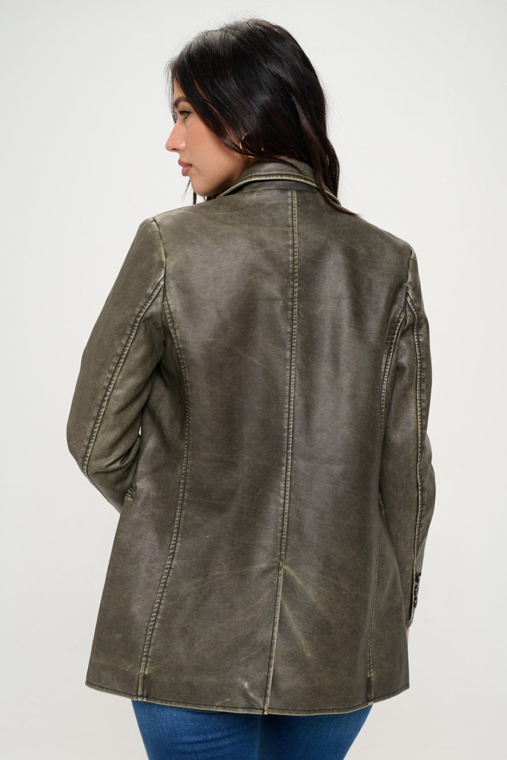 Vegan Leather Blazer