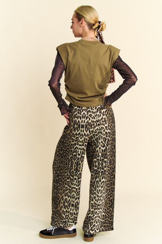 Danielle Wide Leg Leopard Pants