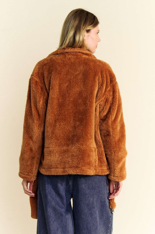 Devlin Fuzzy Jacket in Rust