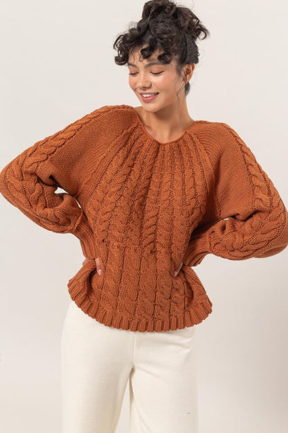 Rust Cable Sweater