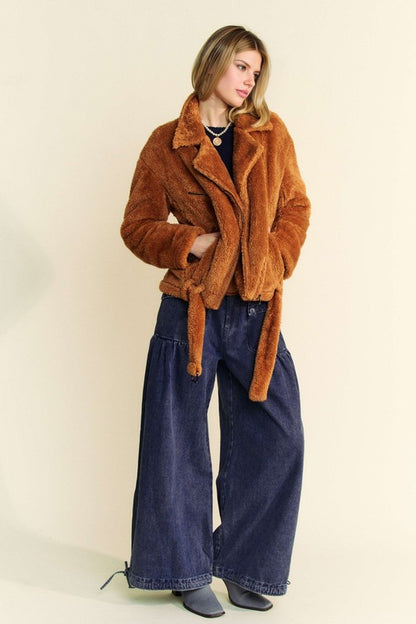 Devlin Fuzzy Jacket in Rust