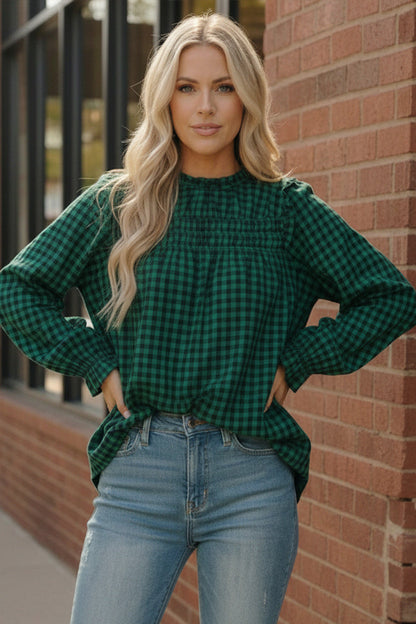Wildwood Check Green Smock