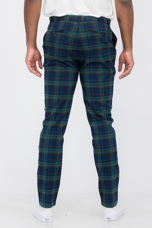 Skinny Fit Tartan Suit Trousers | boohooMAN USA