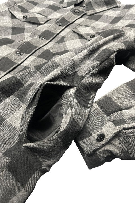 Mens Quilted Padded Flannel