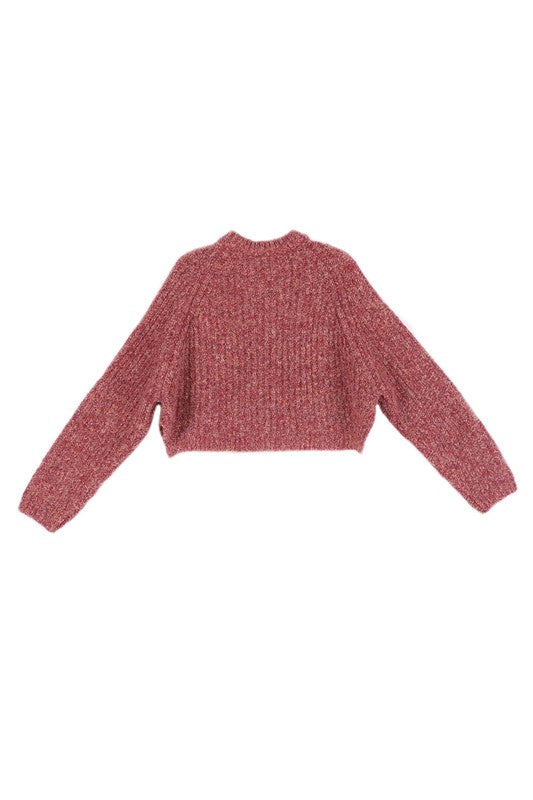 Melange Crop Sweater