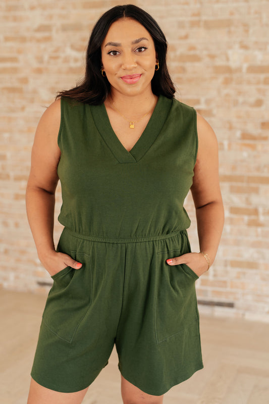 RESTOCKED! Army Green Romper