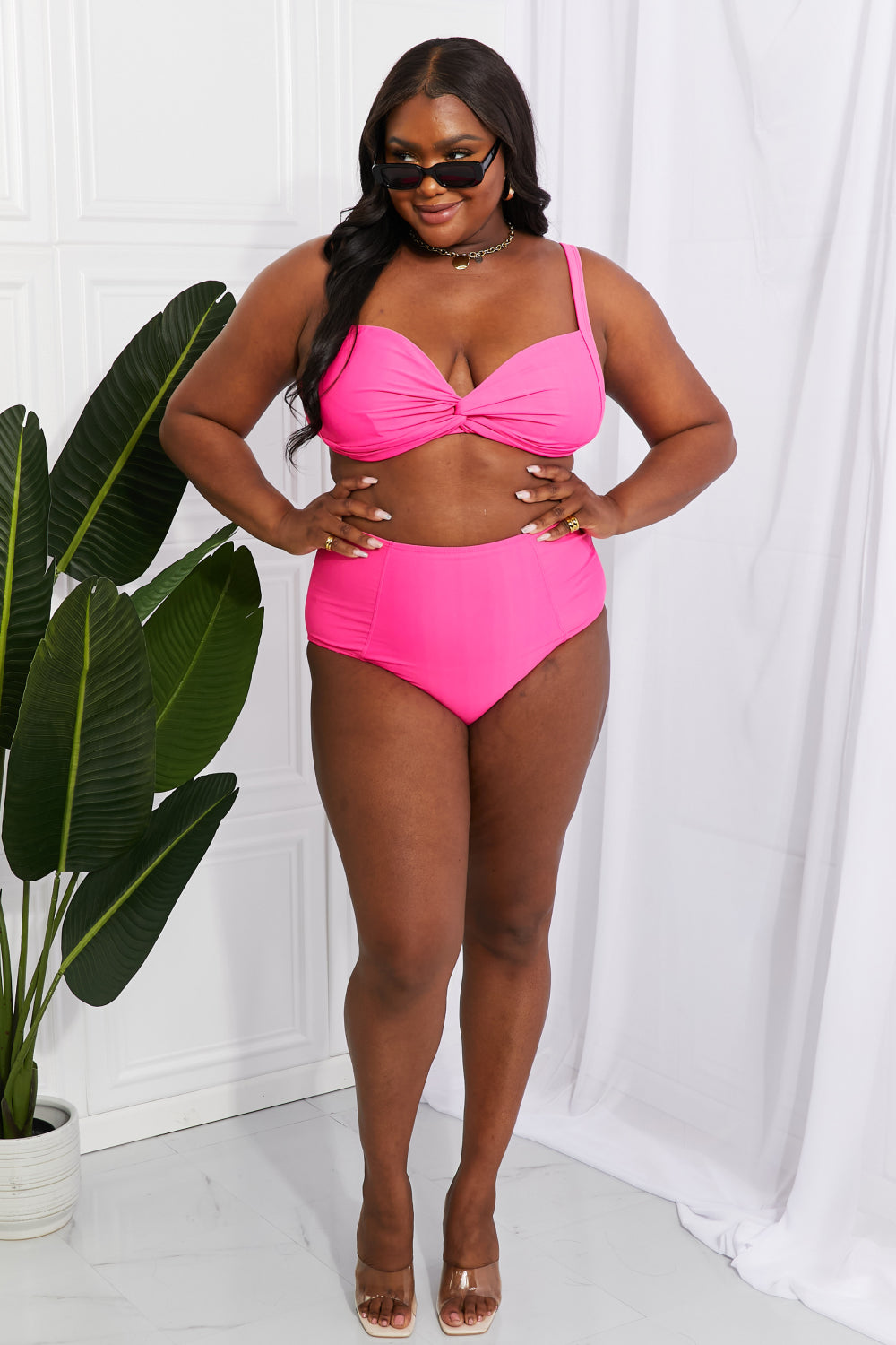 Twist High Rise Bikini in Pink