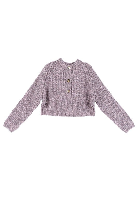 Melange Crop Sweater